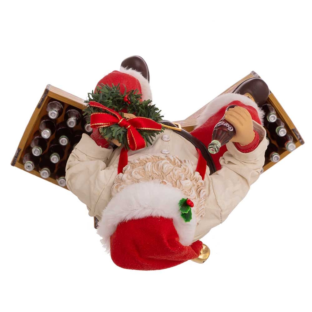 Kurt Adler 9-Inch Coca-Cola Santa Sitting on Crates